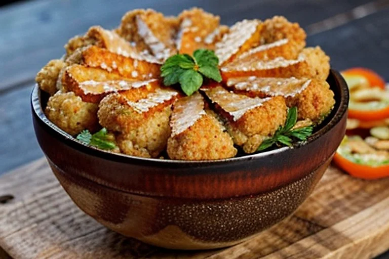 Цветная капуста с аджикой и орехами