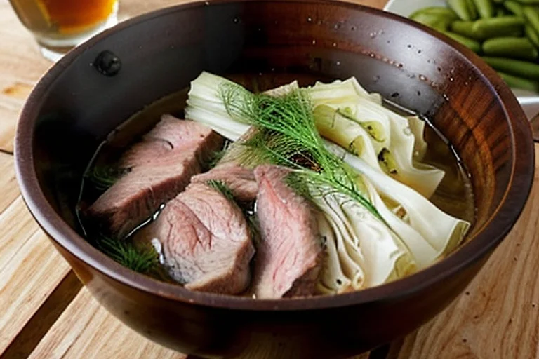 Щи с квашеной капустой и свежими зеленью