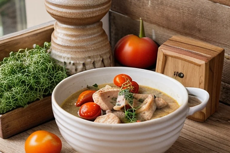 Чечевица с курицей и абрикосами