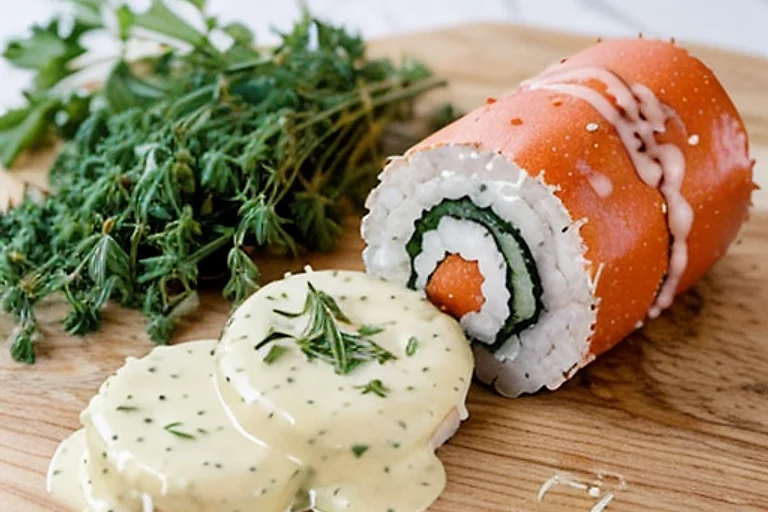 Домашний крабовый рулет с морковью и сырным соусом