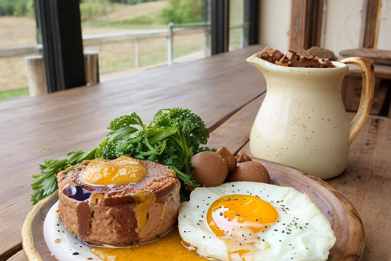Яйца с паштетом из миндаля и курицы
