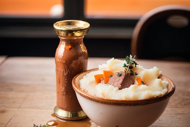 Говяжий фарш с овощами в картофельном пюре