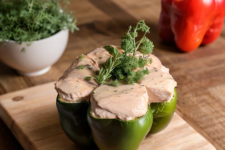 Фаршированные перцы с куриной грудкой и сыром